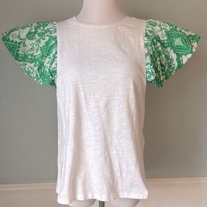 THML GreenFlutter Sleeve Top